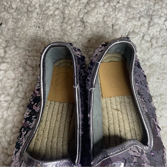 Tory Burch Purple Sequin Glitter Espadrilles 6 - Picture 10 of 10